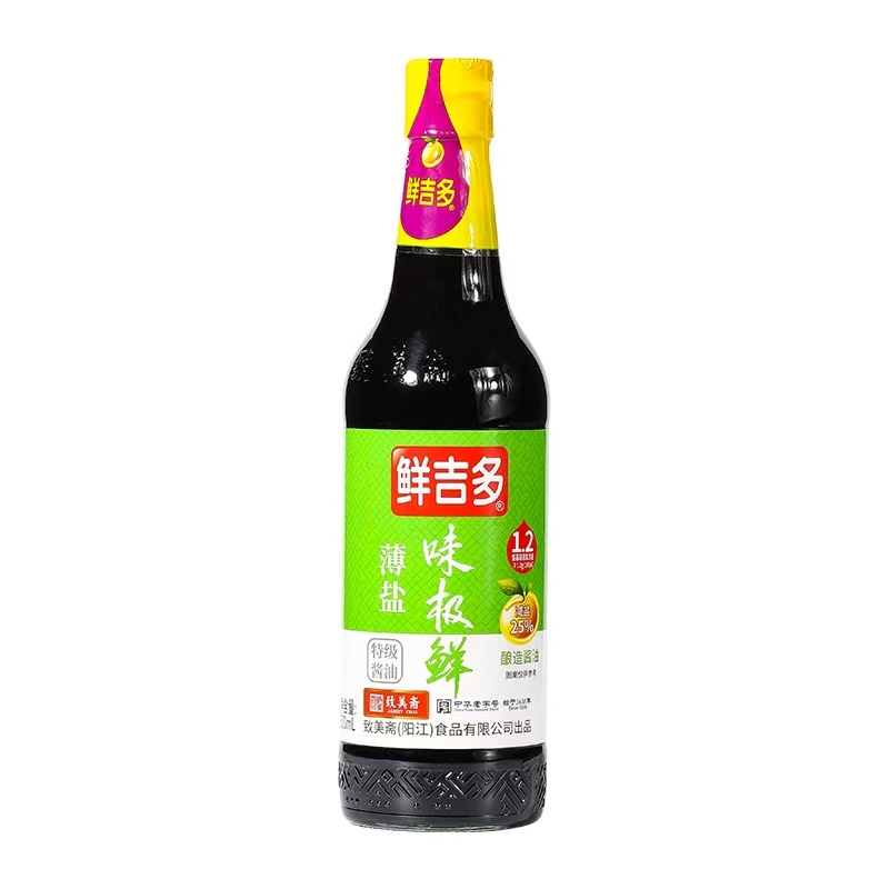 鲜吉多薄盐味极鲜酱油500ml 