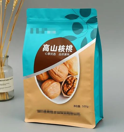 厂家铝箔袋_坚果零食食品包装袋 八边封自立自封袋定制可印logo