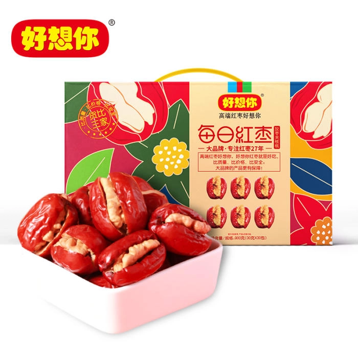 【好想你】 每日红枣(灰枣夹核桃) 礼盒 900g