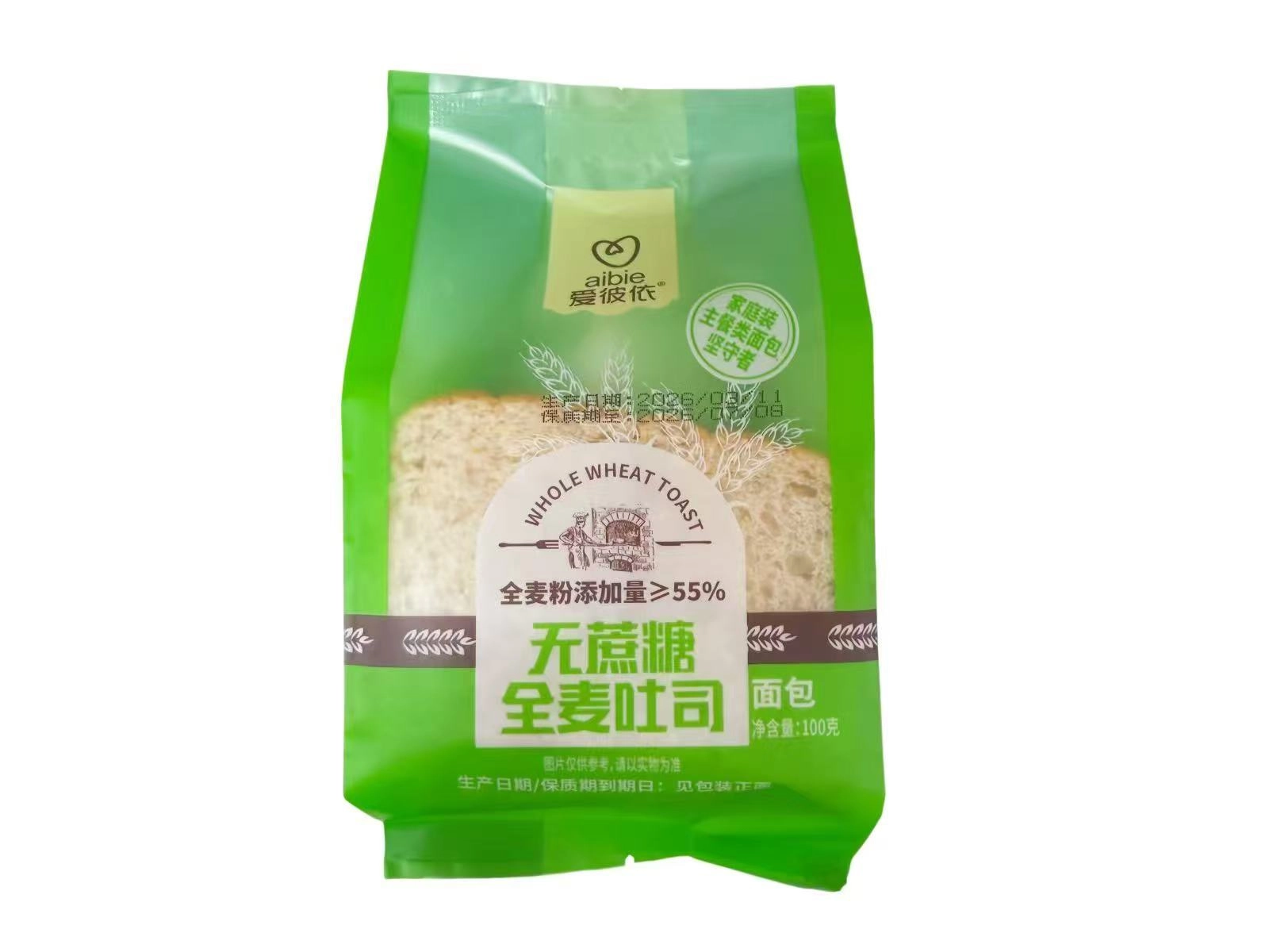 【爱彼依】无糖全麦吐司  100g*50包/箱