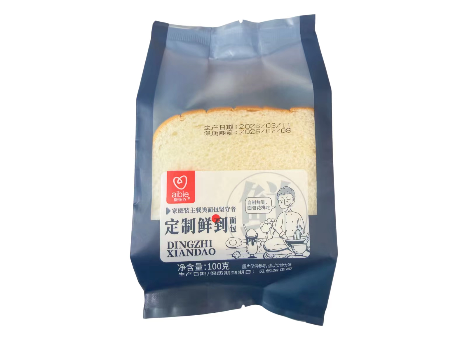 【爱彼依】定制鲜到吐司  100g*50包/箱